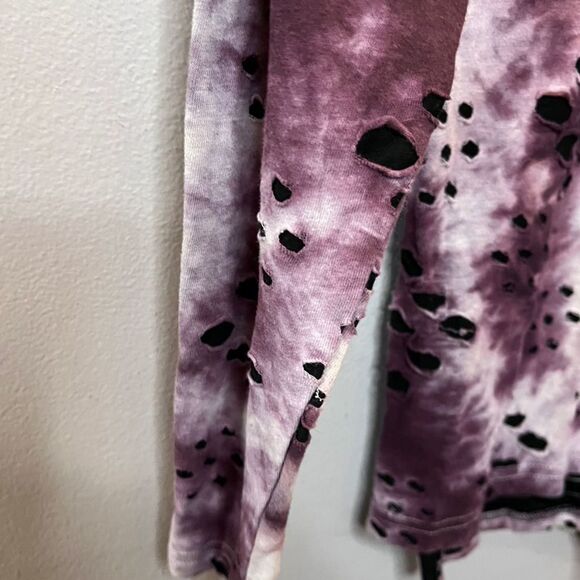 Hudson Outerwear Purple Tie Dye Crew Neck Sweatshirt Women’s Size M - Picture 10 of 10
